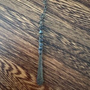 Raw Black Diamond Wire Wrapped Necklace